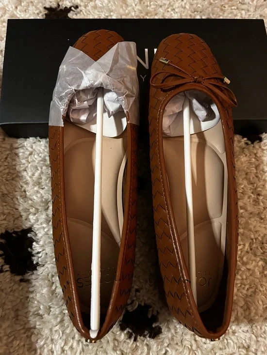 NIB - Jones New York Samera Cognac Woven Ballet Flats - 8.5 - Picture 2 of 4